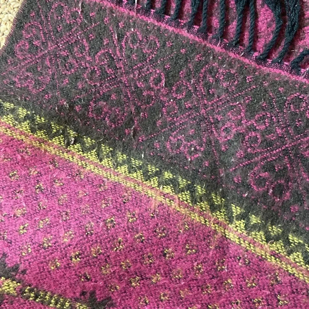 Vintage  Scarf Size 120X12” Burgundy